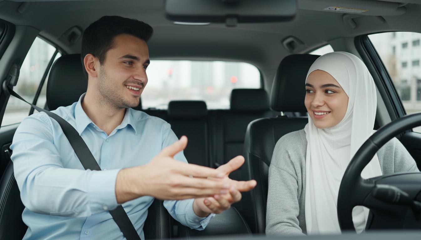 Driving Instructor with Student